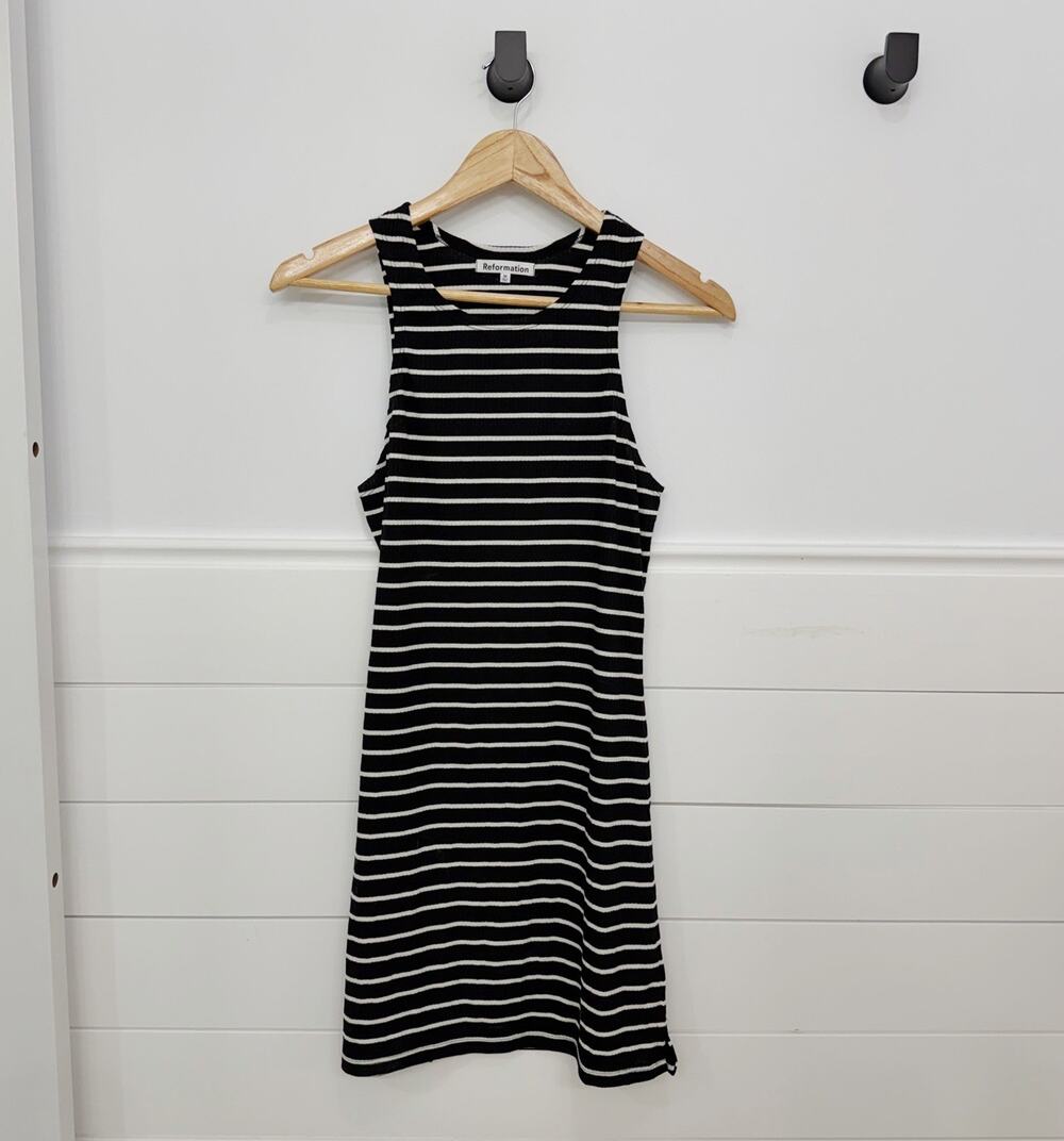 Women’s Reformation Ribbed Tank Dress Striped Size M